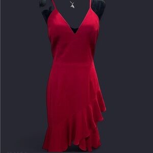 Dress the Population Red Asymmetrical Dress
